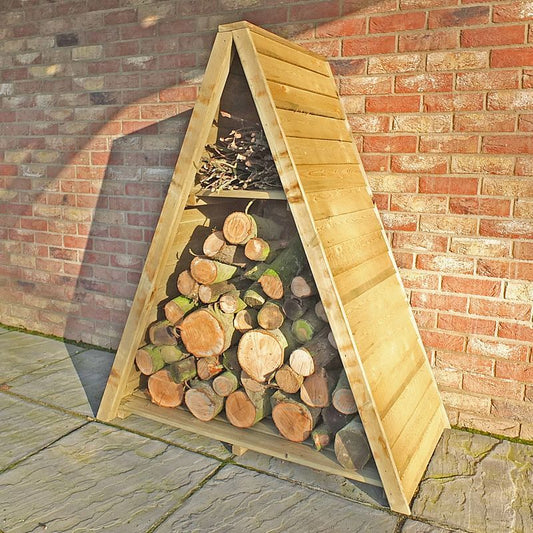 Shire Shire Wentworth 4' x 1' 8" Apex Log Store - Premium Overlap