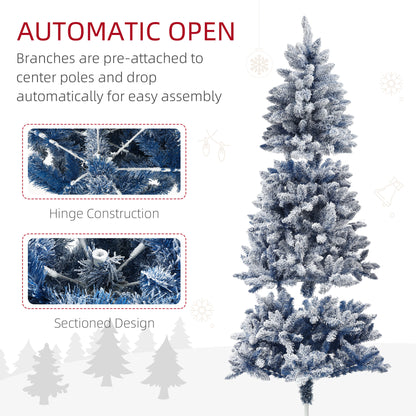 6ft Christmas Tree Artificial - White Frosted Green  700 Tips