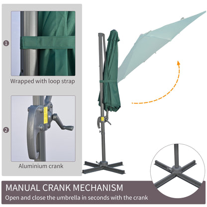 3m 360° Rotating Cantilever Parasol