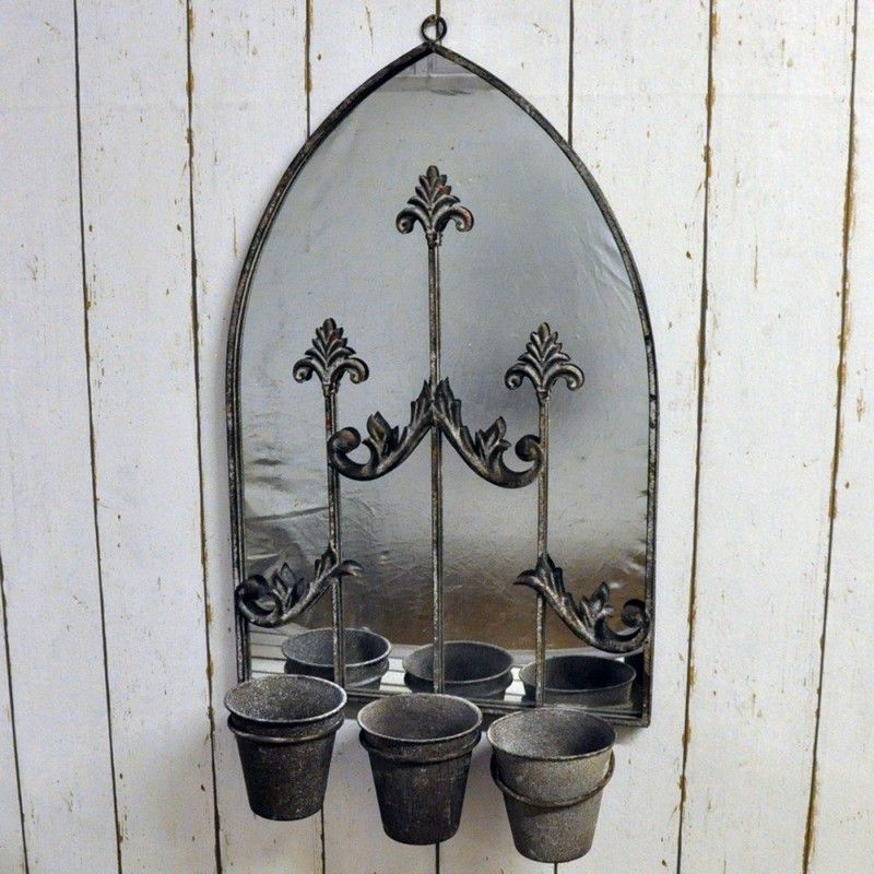 Scarthingwell Mirror Planter Metal Black - 70cm