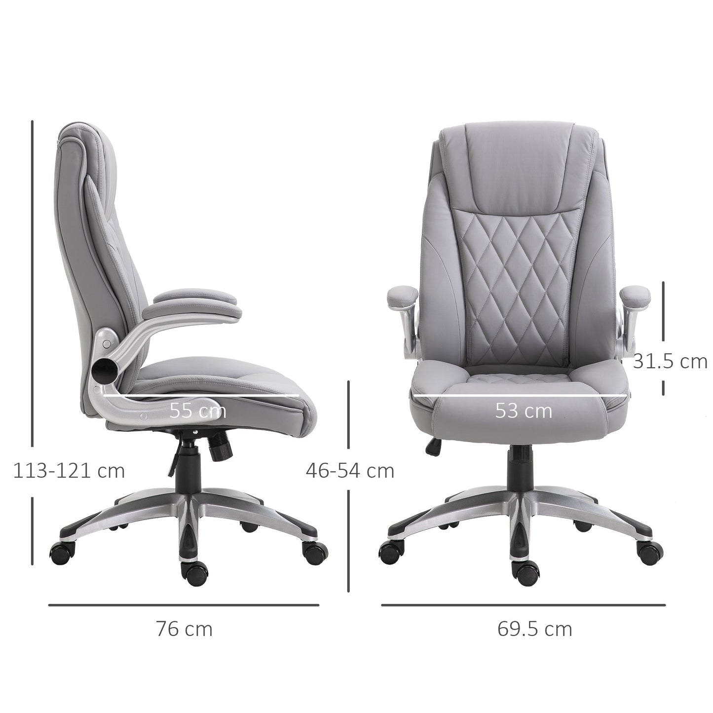 Vinsetto High Back Executive Office Chair Home Swivel PU Leather Ergonomic Chair