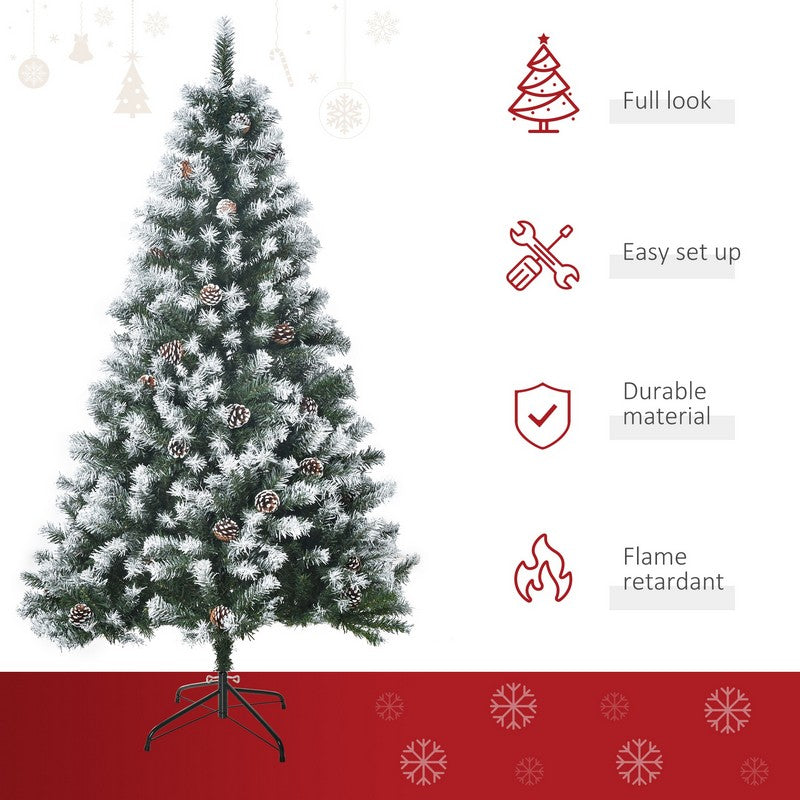 Homcom 5 Foot Artificial Christmas Tree with Pine Cones