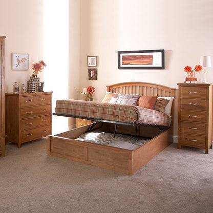 Madrid Double Ottoman Bed Natural 5 x 7ft