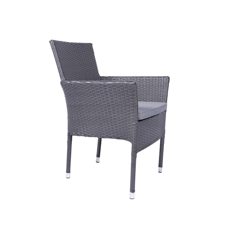 Essentials Malaga Rattan Garden Patio Dining Set by Royalcraft - 4 Seats Grey Cushions