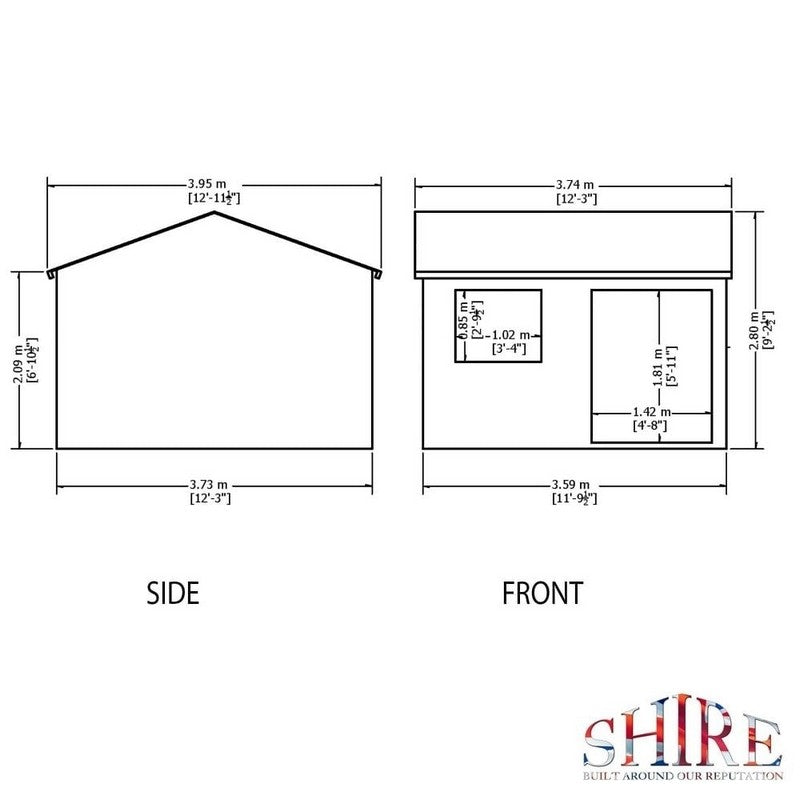 Shire Shire Mammoth 12' 4" x 12' 11" Apex Shed - Premium Coated Shiplap