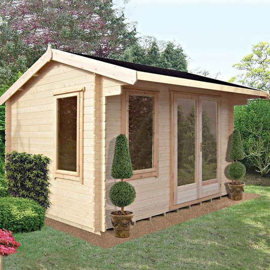 Shire Shire Marlborough 7' 10" x 9' 9" Reverse Apex Log Cabin - Premium 44mm Cladding Tongue & Groove