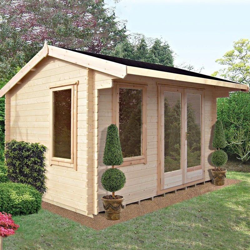 Shire Shire Marlborough 10' x 8' Reverse Apex Log Cabin - Classic 28mm Cladding Tongue & Groove