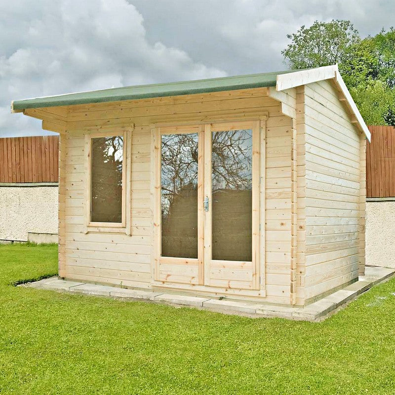 Shire Shire Marlborough 7' 10" x 9' 9" Reverse Apex Log Cabin - Premium 34mm Cladding Tongue & Groove