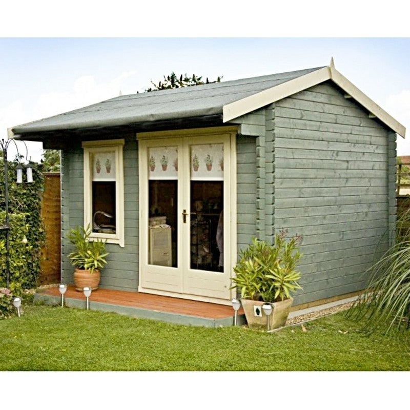 Shire Shire Marlborough 7' 10" x 9' 9" Reverse Apex Log Cabin - Premium 34mm Cladding Tongue & Groove