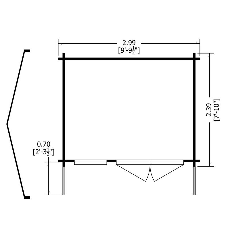 Shire Shire Marlborough 7' 10" x 9' 9" Reverse Apex Log Cabin - Premium 34mm Cladding Tongue & Groove