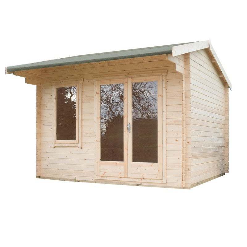 Shire Shire Marlborough 7' 10" x 11' 9" Reverse Apex Log Cabin - Premium 34mm Cladding Tongue & Groove