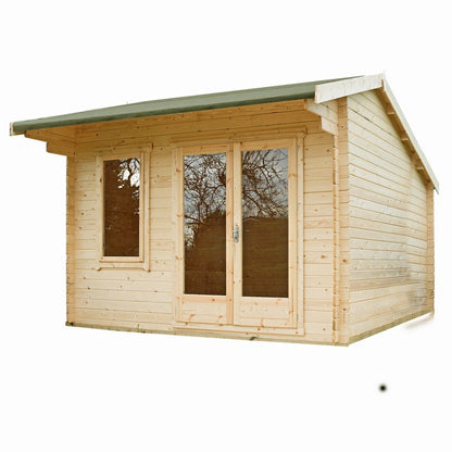 Shire Shire Marlborough 9' 9" x 9' 9" Reverse Apex Log Cabin - Premium 34mm Cladding Tongue & Groove