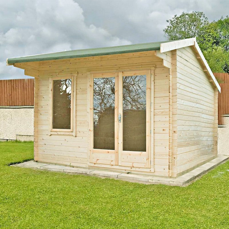 Shire Shire Marlborough 9' 9" x 9' 9" Reverse Apex Log Cabin - Premium 34mm Cladding Tongue & Groove