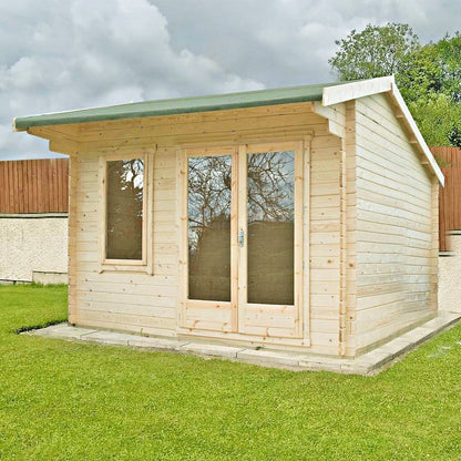 Shire Shire Marlborough 9' 9" x 11' 9" Reverse Apex Log Cabin - Premium 70mm Cladding Tongue & Groove