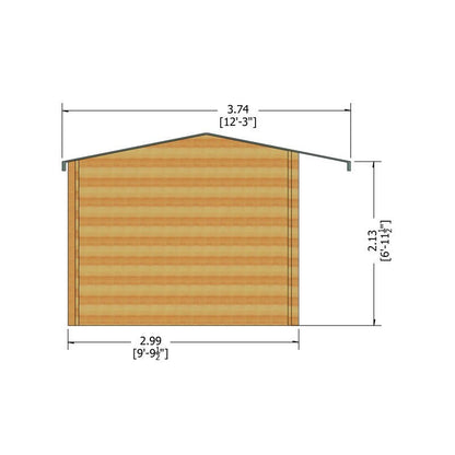 Shire Shire Marlborough 9' 9" x 11' 9" Reverse Apex Log Cabin - Premium 44mm Cladding Tongue & Groove