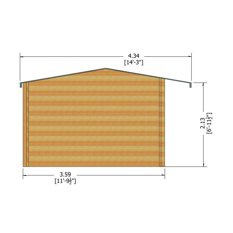 Shire Shire Marlborough 11' 9" x 11' 9" Reverse Apex Log Cabin - Premium 34mm Cladding Tongue & Groove