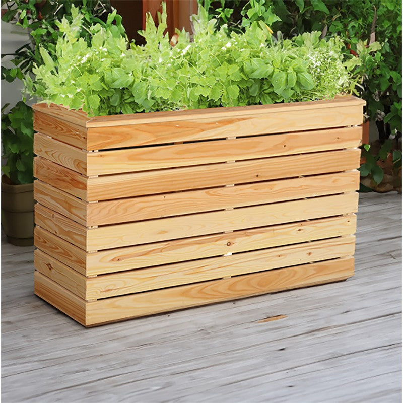 Garden Planter Larch Rectangular Marta by Shire - 80cm