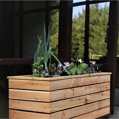 Garden Planter Larch Rectangular Marta by Shire - 80cm