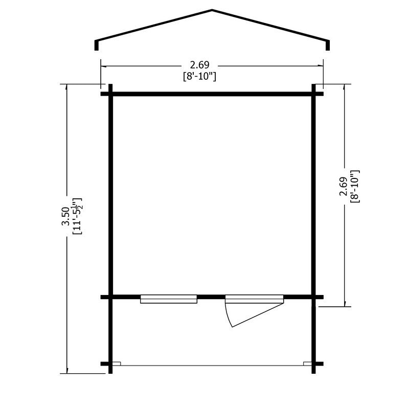 Shire Shire Maulden 9' x 9' Apex Log Cabin - Budget 19mm Cladding Tongue & Groove