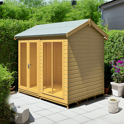 Shire Mayfield 5' 10" x 7' 9" Reverse Apex Summerhouse - Premium Dip Treated Shiplap