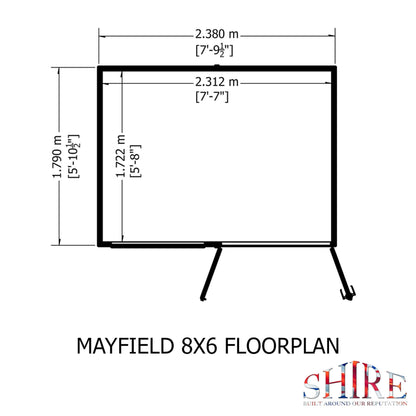 Shire Mayfield 5' 10" x 7' 9" Reverse Apex Summerhouse - Premium Dip Treated Shiplap