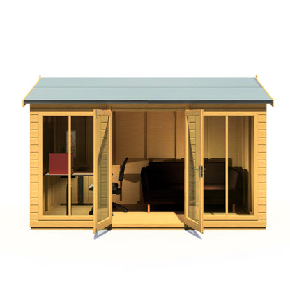 Shire Mayfield 5' 10" x 11' 8" Reverse Apex Summerhouse - Premium Dip Treated Shiplap