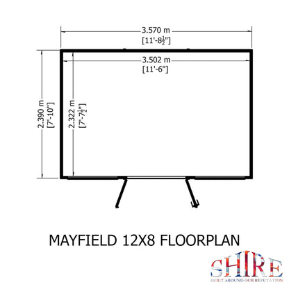 Shire Mayfield 7' 10" x 11' 8" Reverse Apex Summerhouse - Premium Dip Treated Shiplap