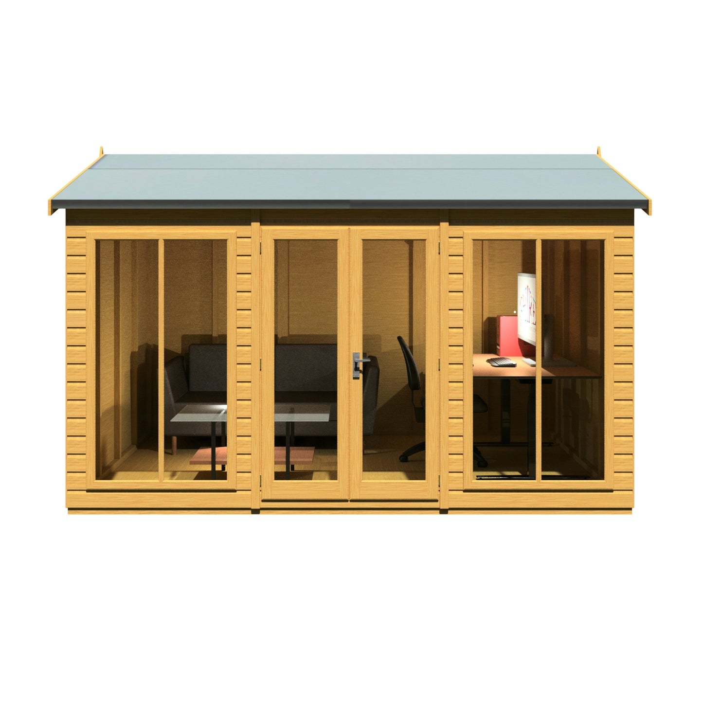 Shire Mayfield 7' 10" x 11' 8" Reverse Apex Summerhouse - Premium Dip Treated Shiplap