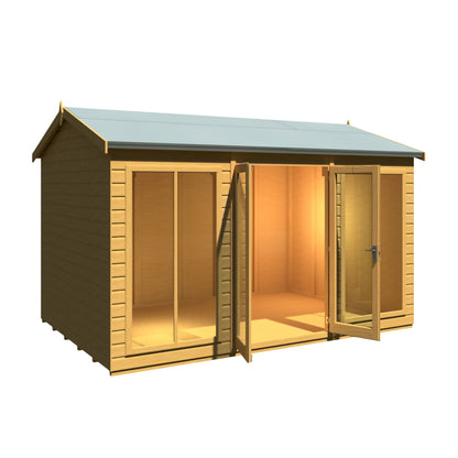 Shire Mayfield 7' 10" x 11' 8" Reverse Apex Summerhouse - Premium Dip Treated Shiplap