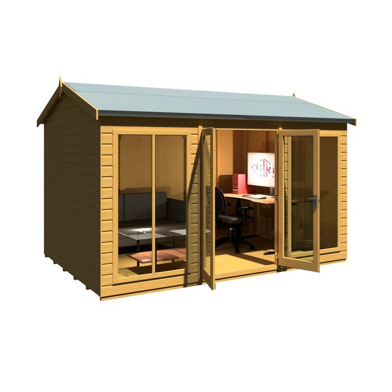 Shire Mayfield 7' 10" x 11' 8" Reverse Apex Summerhouse - Premium Dip Treated Shiplap