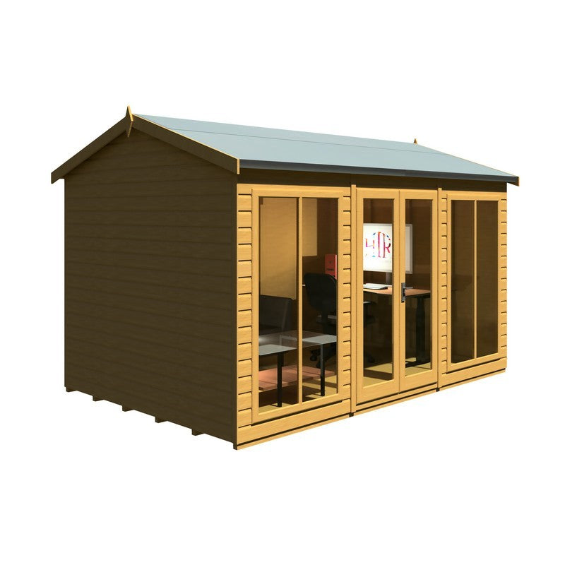 Shire Mayfield 7' 10" x 11' 8" Reverse Apex Summerhouse - Premium Dip Treated Shiplap