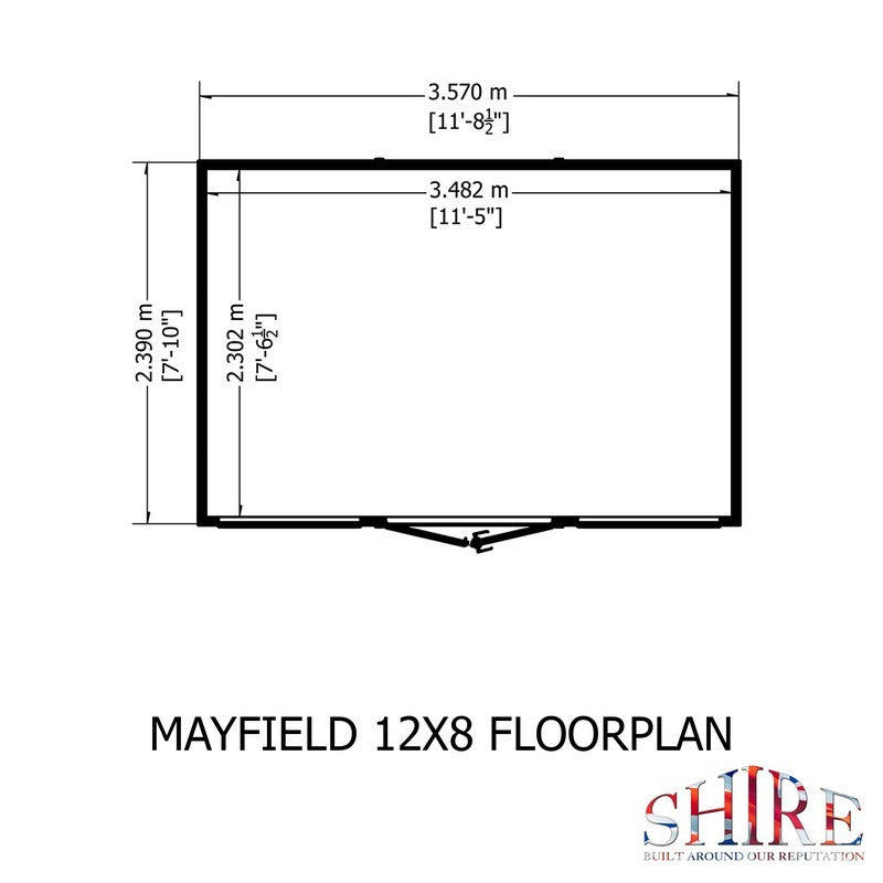 Shire Mayfield 7' 10" x 11' 8" Reverse Apex Summerhouse - Premium Dip Treated Shiplap