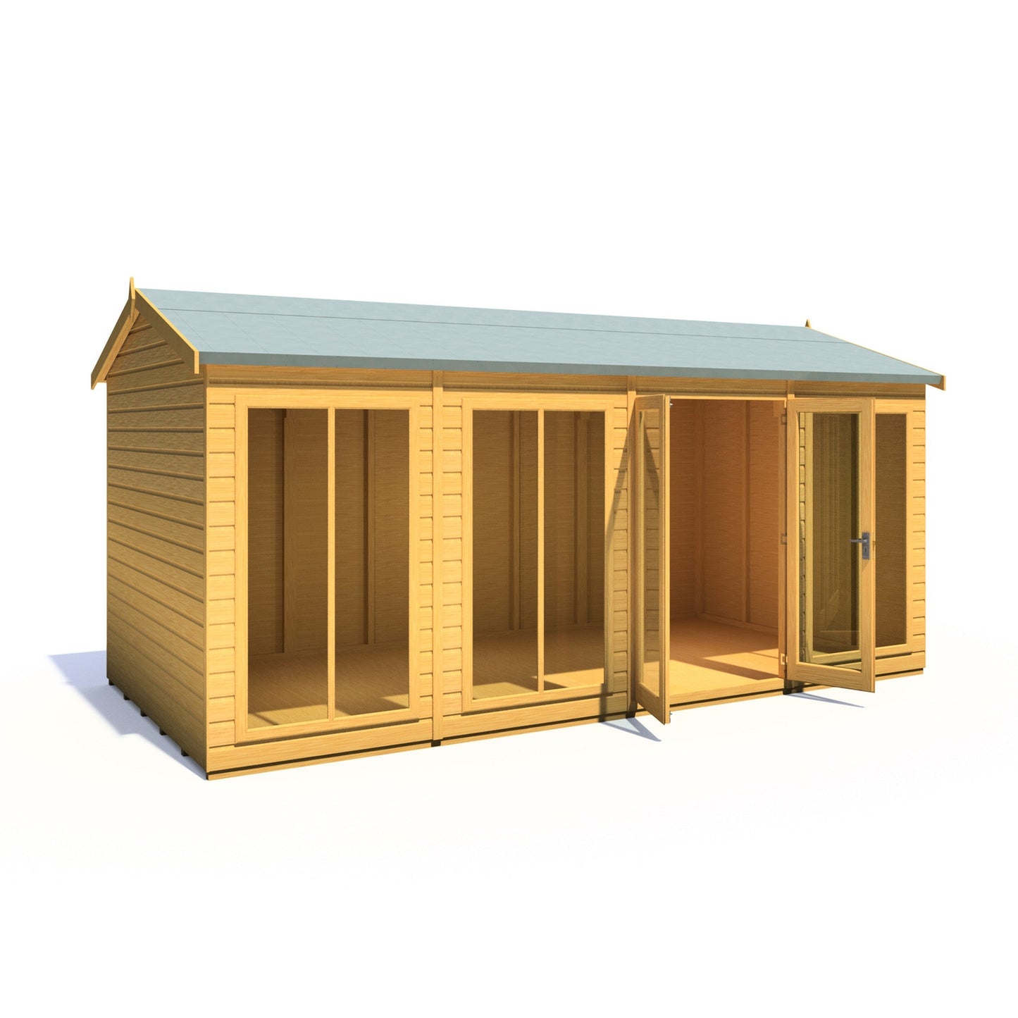 Shire Mayfield 7' 10" x 15' 7" Reverse Apex Summerhouse - Premium Dip Treated Shiplap