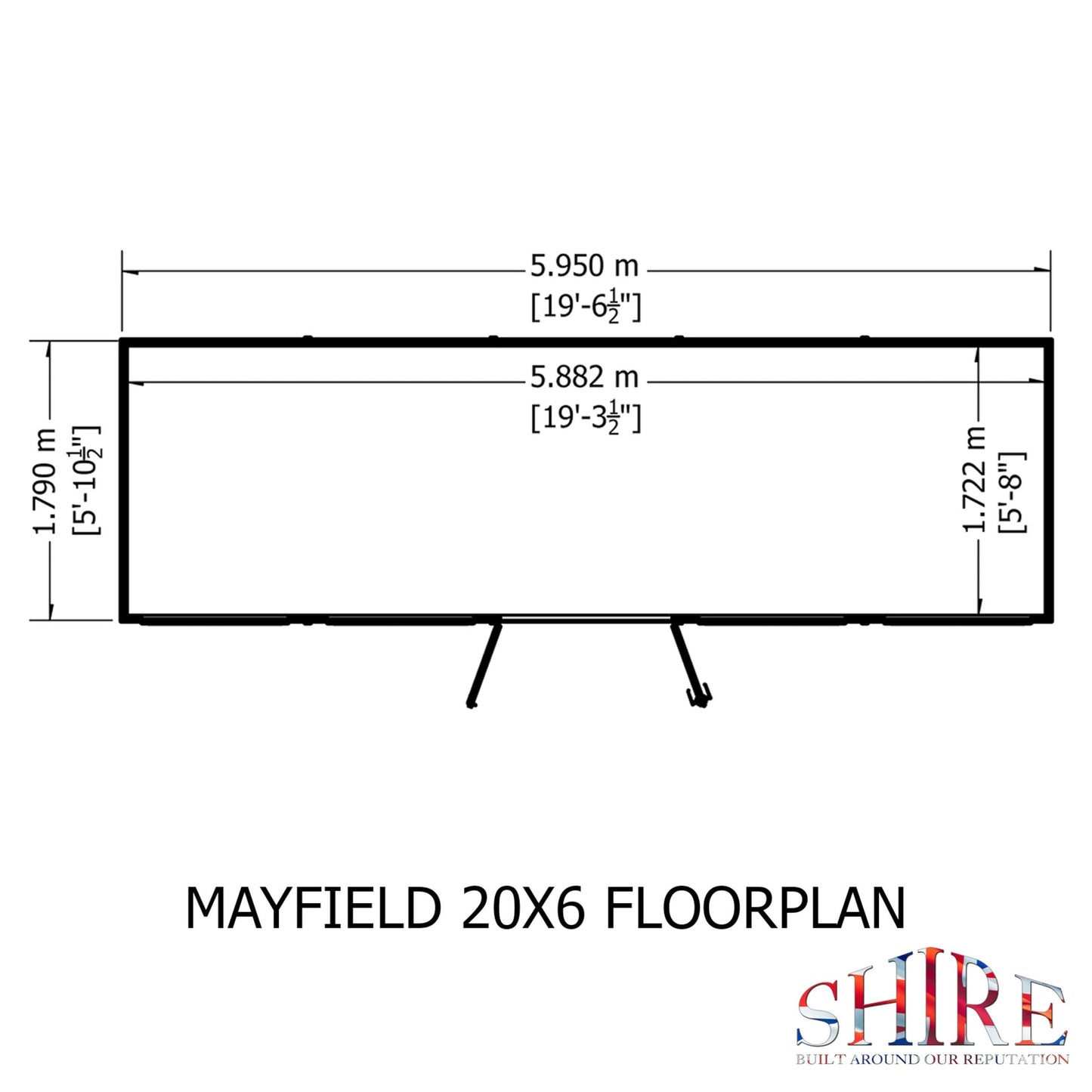 Shire Mayfield 5' 10" x 19' 6" Reverse Apex Summerhouse - Premium Dip Treated Shiplap