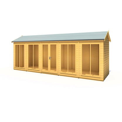 Shire Mayfield 5' 10" x 19' 6" Reverse Apex Summerhouse - Premium Dip Treated Shiplap