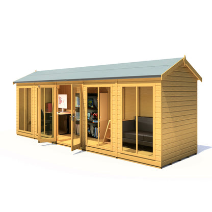 Shire Mayfield 5' 10" x 19' 6" Reverse Apex Summerhouse - Premium Dip Treated Shiplap