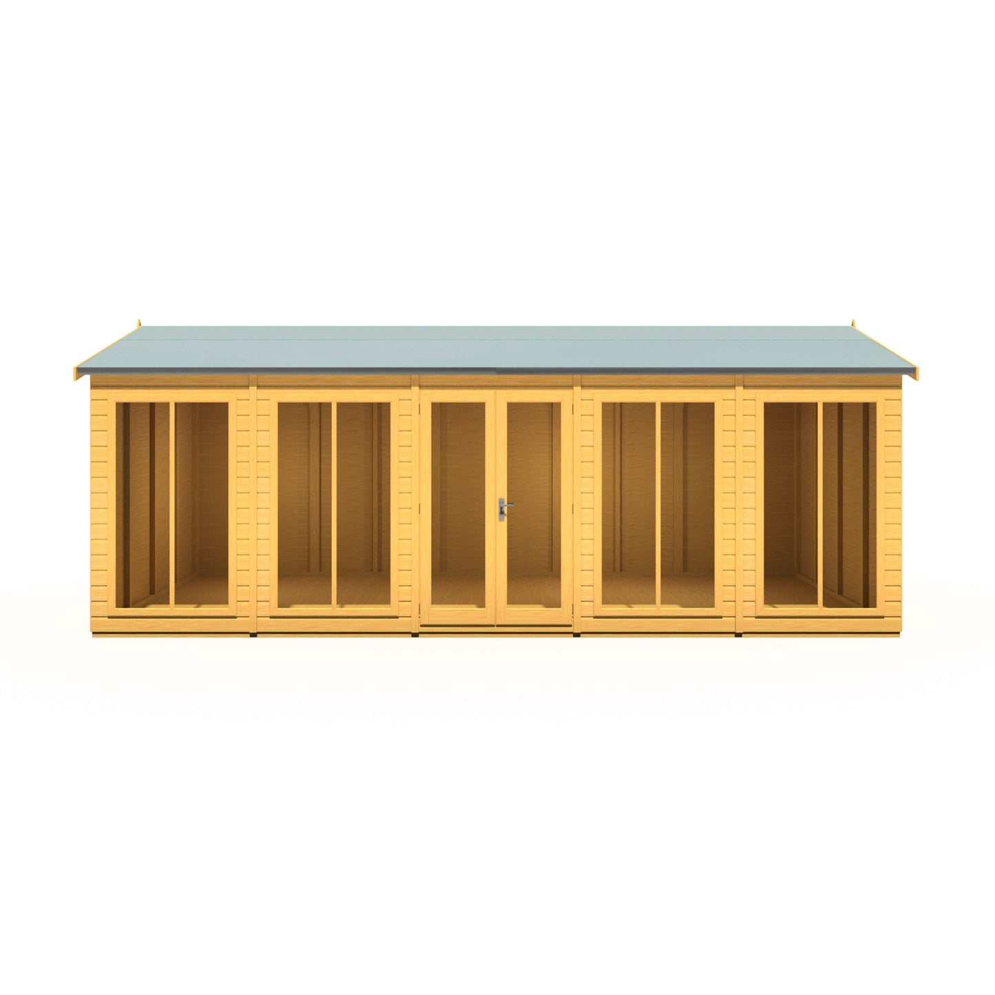 Shire Mayfield 7' 10" x 19' 6" Reverse Apex Summerhouse - Premium Dip Treated Shiplap