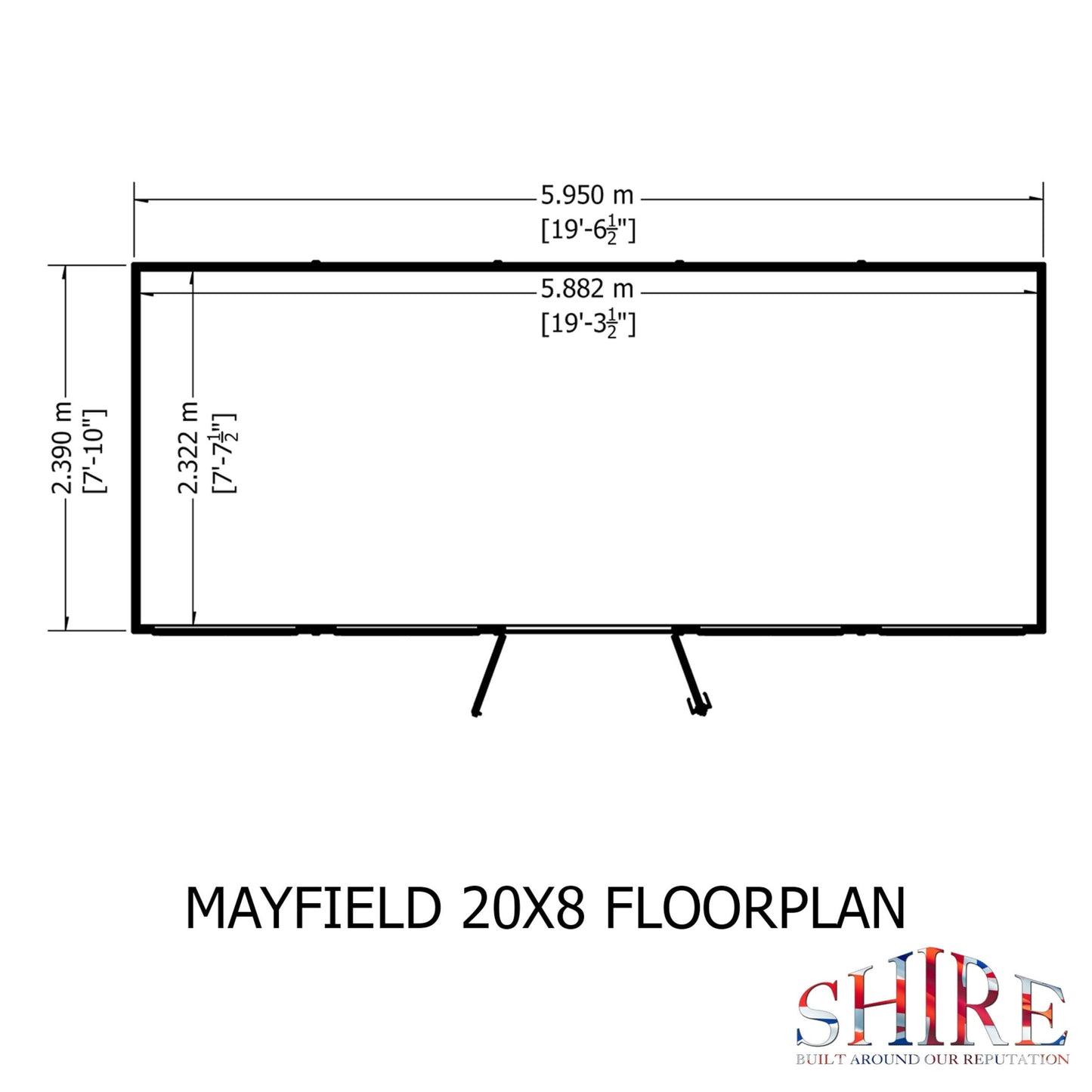 Shire Mayfield 7' 10" x 19' 6" Reverse Apex Summerhouse - Premium Dip Treated Shiplap