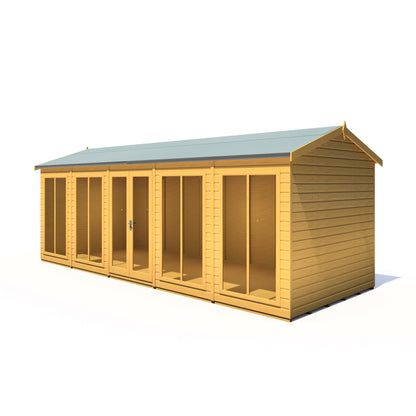 Shire Mayfield 7' 10" x 19' 6" Reverse Apex Summerhouse - Premium Dip Treated Shiplap