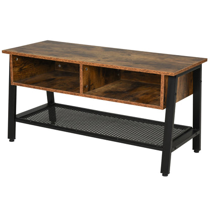 Metal Frame Industrial-Style TV Stand