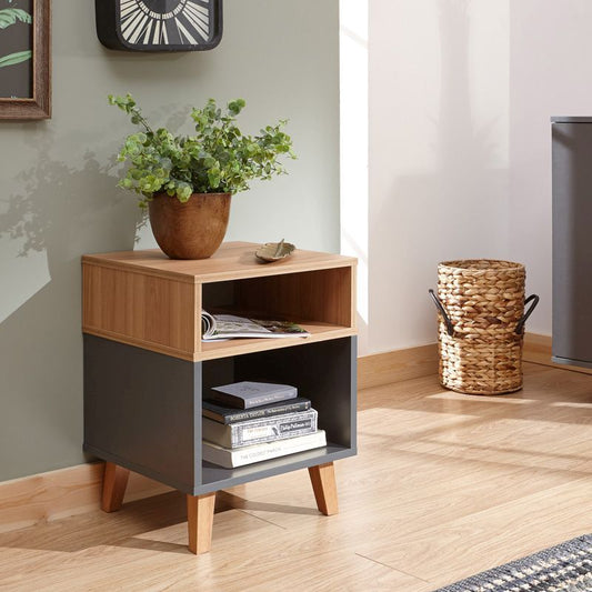 GFW Modena Side Table Grey 2 Shelves