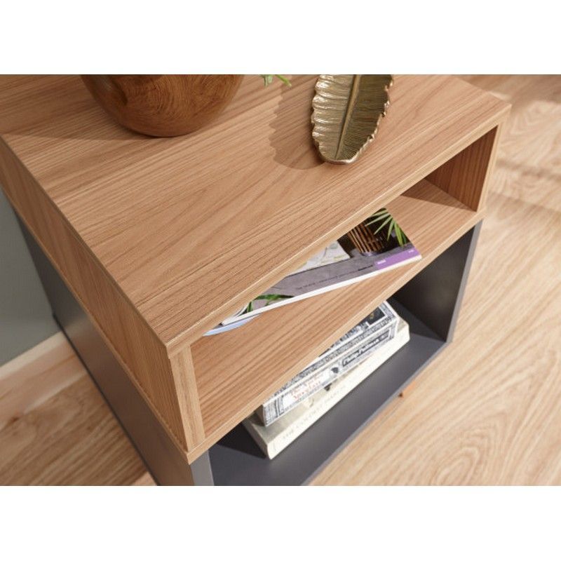 GFW Modena Side Table Grey 2 Shelves