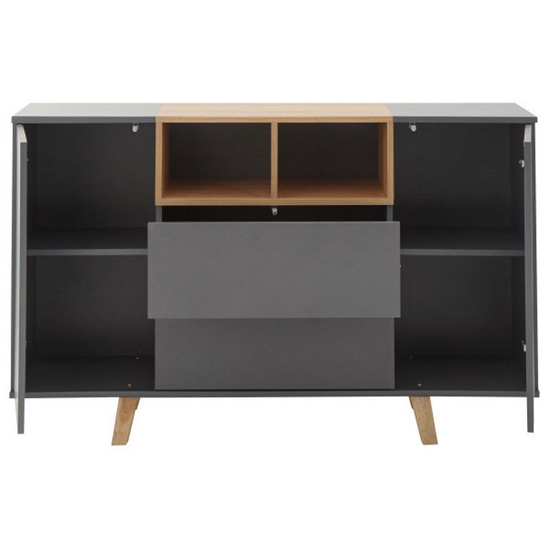 GFW Modena Large Sideboard Grey 2 Doors 2 Shelves 2 Drawers