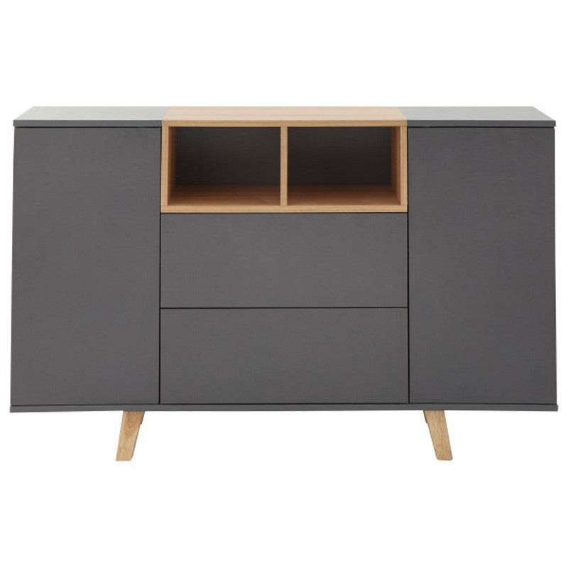 GFW Modena Large Sideboard Grey 2 Doors 2 Shelves 2 Drawers