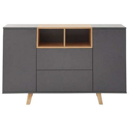 GFW Modena Large Sideboard Grey 2 Doors 2 Shelves 2 Drawers