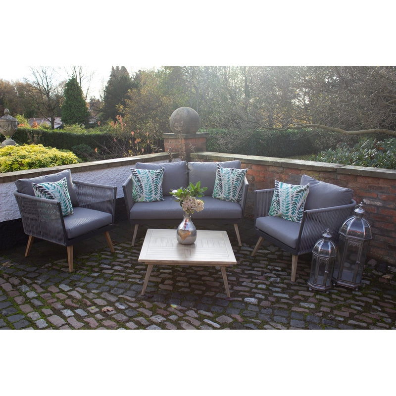 Royalcraft Milan Garden Patio Dining Set by Royalcraft - 4 Seats Grey Cushions