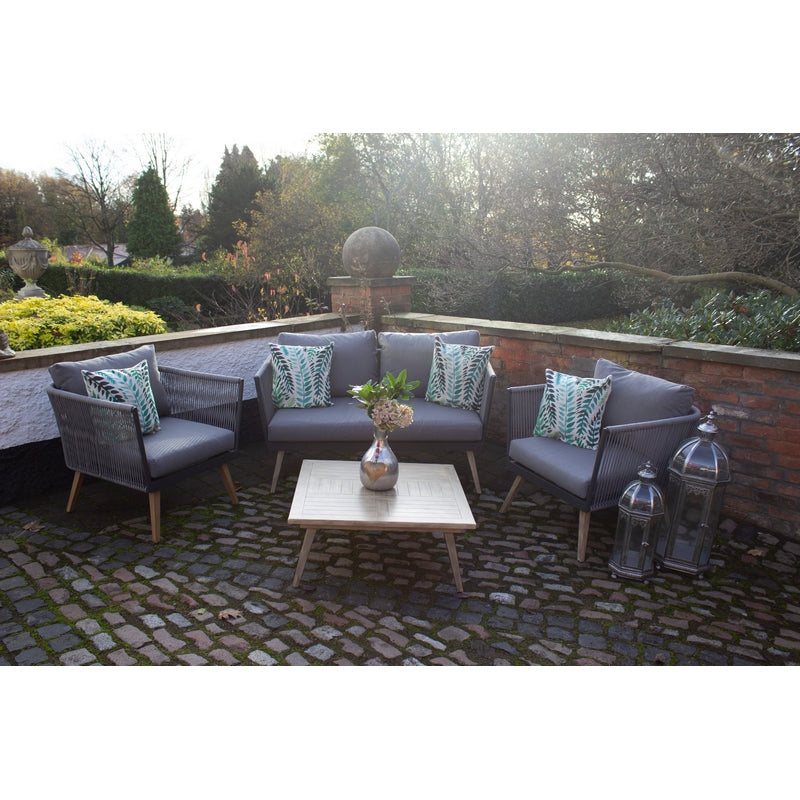 Royalcraft Milan Garden Patio Dining Set by Royalcraft - 4 Seats Grey Cushions