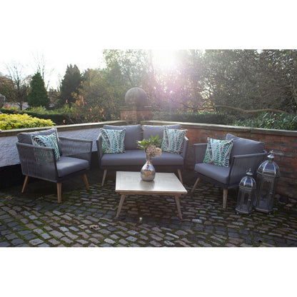 Royalcraft Milan Garden Patio Dining Set by Royalcraft - 4 Seats Grey Cushions