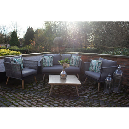 Royalcraft Milan Garden Patio Dining Set by Royalcraft - 4 Seats Grey Cushions