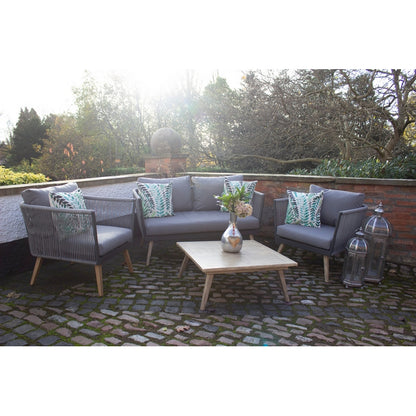 Royalcraft Milan Garden Patio Dining Set by Royalcraft - 4 Seats Grey Cushions